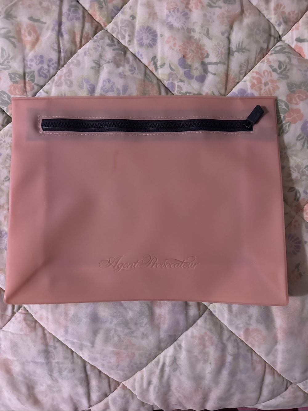 Agent Provocateur Blush Pink Cosmetic Pouch with Top Zip